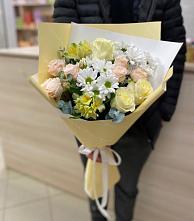 Букет цветов из:  Альстромерии, Розы и Хризантемы #REPLACE_PRED# Китаевском